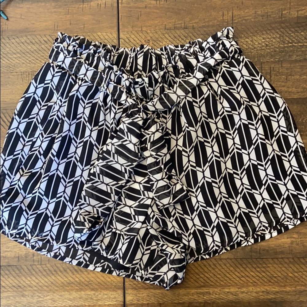 Front tie high waisted shorts